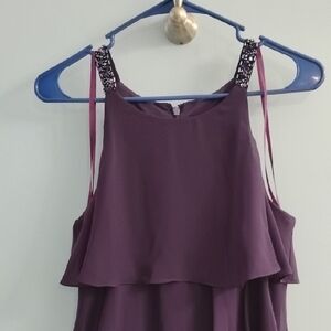 ⭐ SL Fashions Deep Purple Sequin Strap Midi Dress Size 6